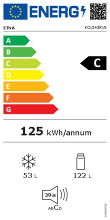 Energielabel ETNA koelkast rvs KCV343RVS