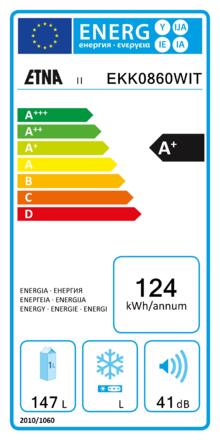 Energielabel ETNA koelkast tafelmodel EKK0860WIT