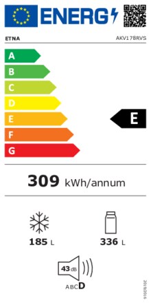 Energielabel ETNA side-by-side koelkast rvs AKV178RVS