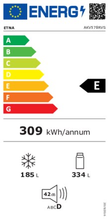 Energielabel ETNA side-by-side koelkast rvs AKV578RVS