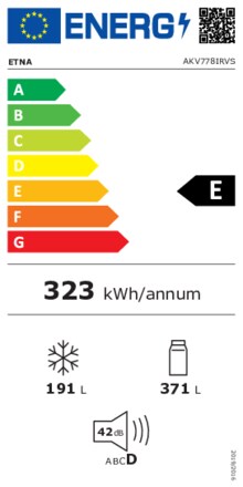 Energielabel ETNA side-by-side koelkast rvs AKV778IRVS