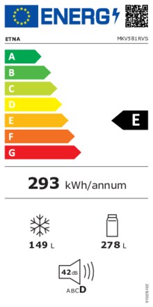 Energielabel ETNA side-by-side koelkast rvs MKV581RVS