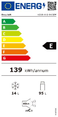 Energielabel EXQUISIT koelkast KS16 4 E 040EW