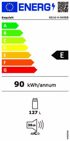 Energielabel EXQUISIT koelkast KS16 V 040EB