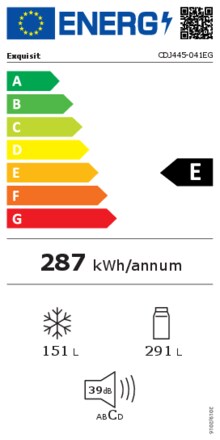 Energielabel EXQUISIT side by side koelkast CDJ445 041EG