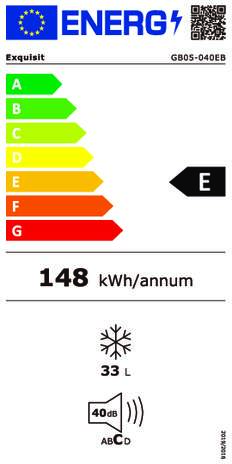 Energielabel EXQUISIT vrieskast GB05 040EB