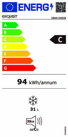 Energielabel EXQUISIT vrieskist GB40 050CB