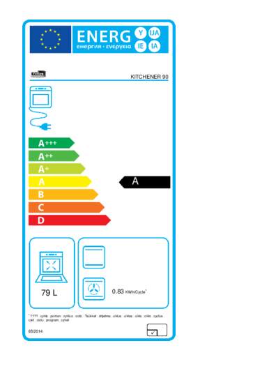 Energielabel FALCON fornuis gas Kitchener 90 zwart