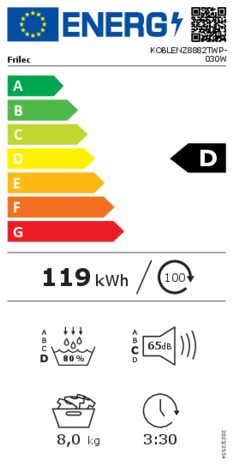 Energielabel FRILEC droger warmtepomp KOBLENZ8882TWP 030W