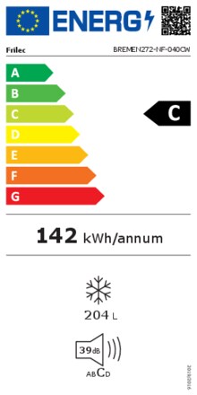 Energielabel FRILEC vrieskast BREMEN272 NF 040CW