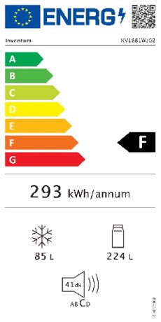 Energielabel INVENTUM koelkast wit KV1881W