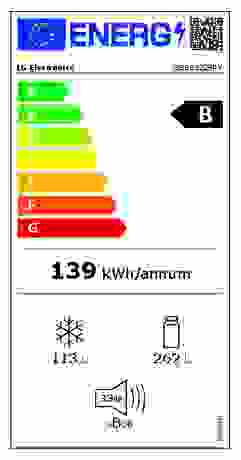 Energielabel LG koelkast GBBS322BPY