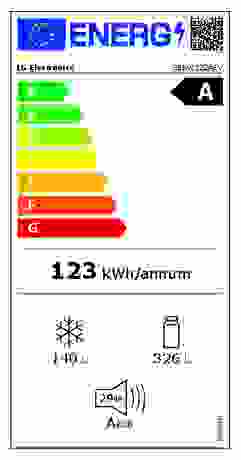 Energielabel LG koelkast blacksteel GBBW322AEV