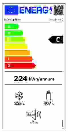 Energielabel LG side by side koelkast GSLE81PYBC