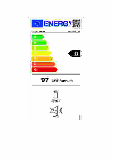 Energielabel LG side by side koelkast zwart GMG960EVEE