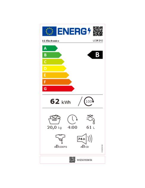 Energielabel LG wasmachine LC0R2N2