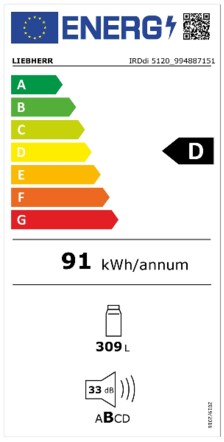 Energielabel LIEBHERR koelkast inbouw IRDdi 5120 22