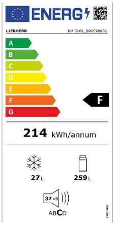 Energielabel LIEBHERR koelkast inbouw IRf5101-20