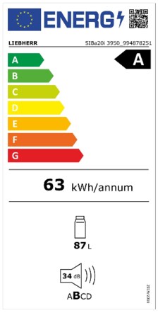 Energielabel LIEBHERR koelkast inbouw SIBa20i 3950 22