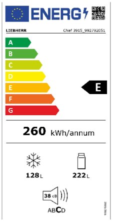 Energielabel LIEBHERR koelkast rvs CNef3915-21