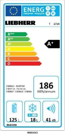 Energielabel LIEBHERR koelkast tafelmodel T1714/21