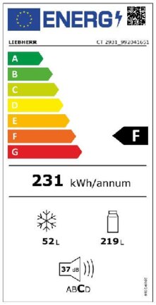 Energielabel LIEBHERR koelkast wit CT2931-21