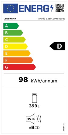 Energielabel LIEBHERR side by side koelkast XRFSD 5230 22