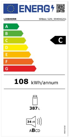 Energielabel LIEBHERR side by side koelkast rvs XRCst 5295 20