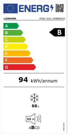Energielabel LIEBHERR vrieskast inbouw IFNbi 3553 22