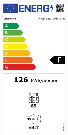 Energielabel LIEBHERR wijnkoelkast WPGBI 5283 20