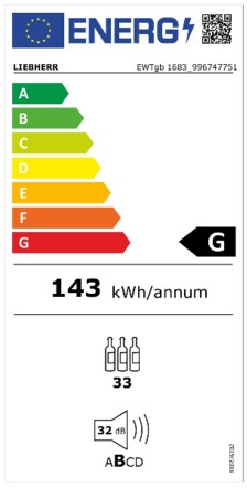 Energielabel LIEBHERR wijnkoelkast inbouw EWTGB 1683 26