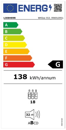 Energielabel LIEBHERR wijnkoelkast inbouw WKEES 553 26