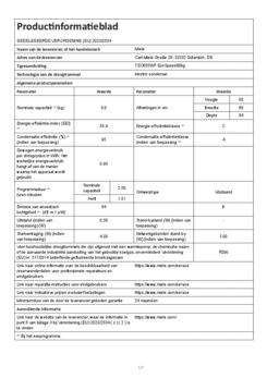 Energielabel MIELE droger warmtepomp TED655WP