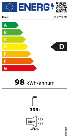 Energielabel MIELE koelkast KS 4783 DD EDT CS