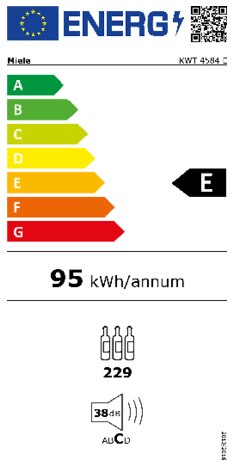 Energielabel MIELE wijnkoelkast KWT 4584 E SW
