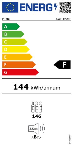 Energielabel MIELE wijnkoelkast KWT 4999 F OBSW
