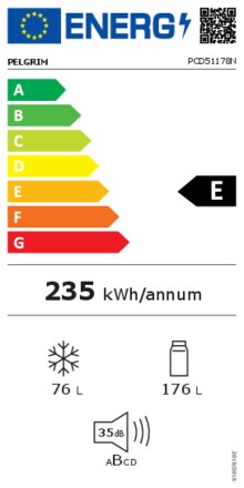 Energielabel PELGRIM koelkast inbouw PCD51178N