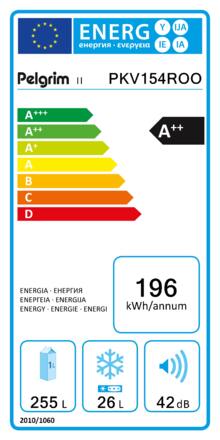 Energielabel PELGRIM koelkast rood PKV154ROO