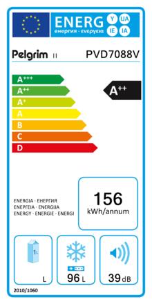 Energielabel PELGRIM vrieskast inbouw PVD7088V
