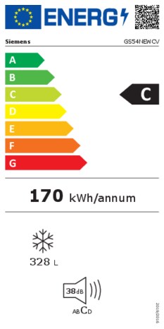 Energielabel SIEMENS vrieskast GS54NEWCV