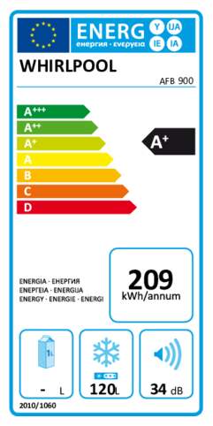 Energielabel WHIRLPOOL koelkast wit WBV34272DFC W