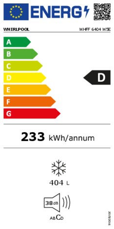 Energielabel WHIRLPOOL vrieskast WHFF 6404 W5E