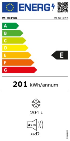 Energielabel WHIRLPOOL vrieskist WHS2122 2