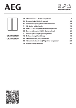 Gebruiksaanwijzing AEG amerikaanse koelkast ORX9V351DB