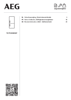 Gebruiksaanwijzing AEG inbouw, onderbouw of vrijstaand inbouw TC7CS181DF
