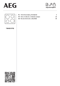 Gebruiksaanwijzing AEG kookplaat inbouw inductie TI84IB1FFB
