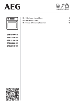 Gebruiksaanwijzing AEG oven inbouw zwart BPB331061B