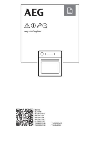 Gebruiksaanwijzing AEG oven inbouw zwart V5ABU20SK