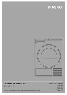 Gebruiksaanwijzing ASKO droger warmtepomp T108H.W