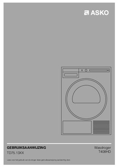 Gebruiksaanwijzing ASKO droger warmtepomp rvs T408HD.S